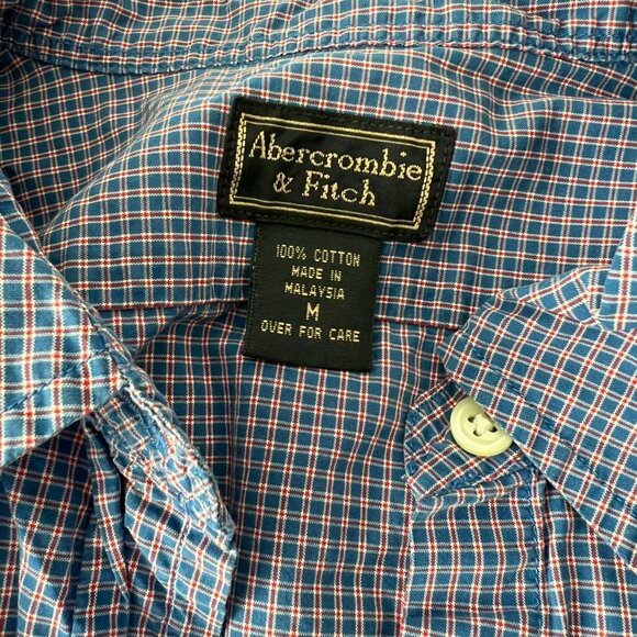 Abercrombie & Fitch Blue & Red Plaid Button Down Shirt - Picture 2 of 3